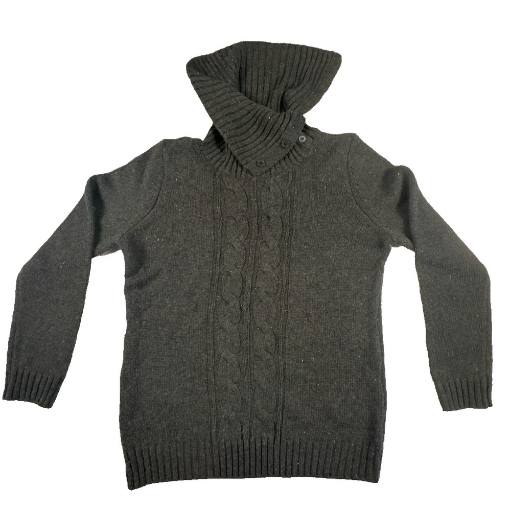 Basic Editions Cable Knit Women's‎ Dressy Sweater Size Large Dark Grey